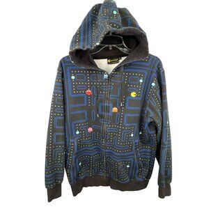 2007 Pac-Man Hoodie S Unisex Video Game All Over Print Zip Up Sweatshirt Namco